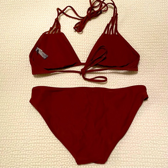 Aerie swimwear | burgundy swim separates - Picture 2 of 4